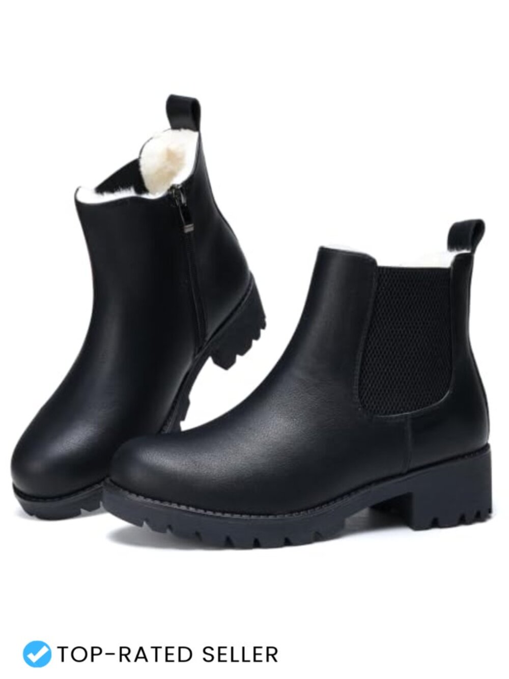 Womens Winter Chelsea Snow Boots Fur Lined Ankle Booties